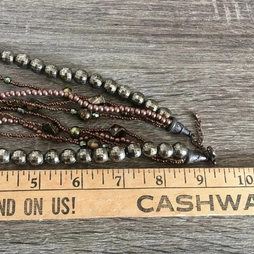 5/$25 Metallic Multi Strand Necklace - Picture 4 of 4
